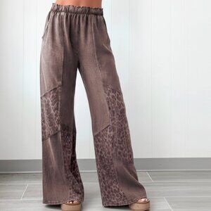 Patchwork Leopard Loungepants Brown
